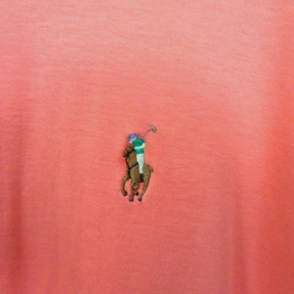 Polo Ralph Lauren Mens Polo‎ Shirt 2XL Orange Vintage Short Sleeve Golf